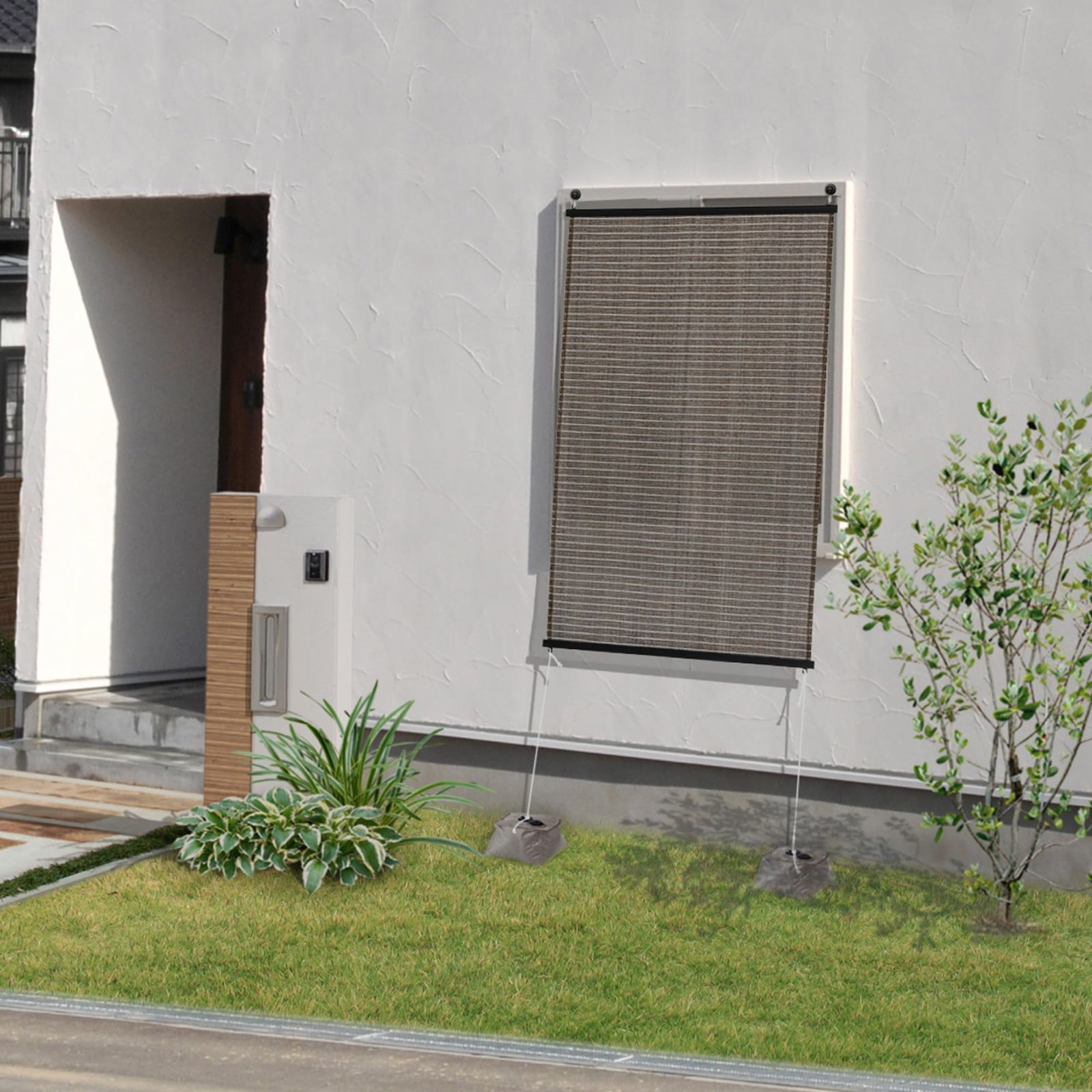 売切注意 お早めに ブラウン 1×1.5m 洋風すだれ ポリエチレン JS 風通しが良い 日よけ シェード サンシェード タカショー オーニング JS-1015BR