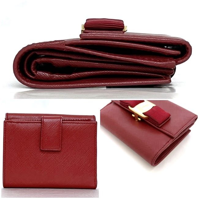 サルヴァトーレ フェラガモ 二つ折り 財布 レッド ヴァラ 美品