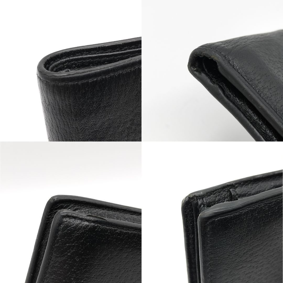 メタルビー✨ブラックレザー】 グッチ Gucci 二つ折り 財布 アニマリエ