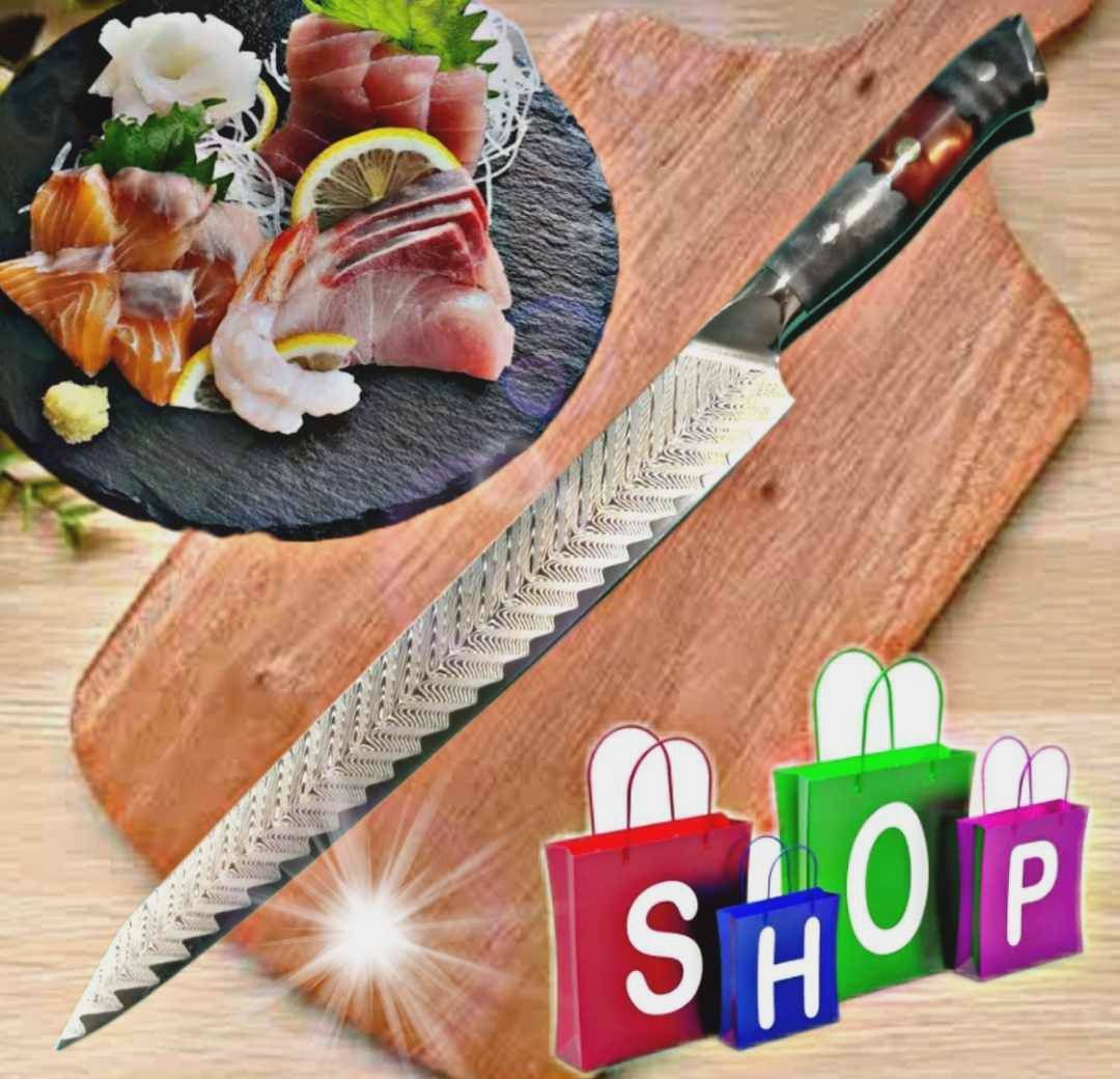 刺身 包丁 VG10 73層 ダマスカス 筋引き 両刃 柳 包丁 赤柄