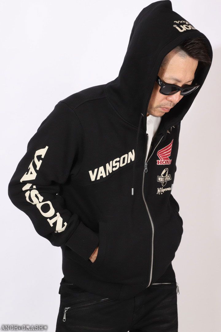 VANSON HONDA フルZIP パーカー HRV-2515 バンソン ホンダ 刺繍 - メルカリ
