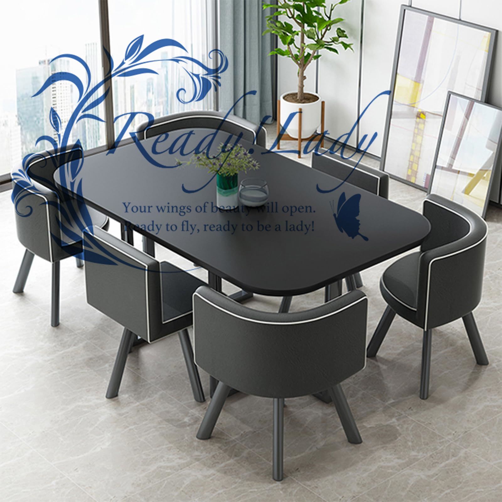 モダンL字型グレー木製テーブル l字 テーブル ダイニング