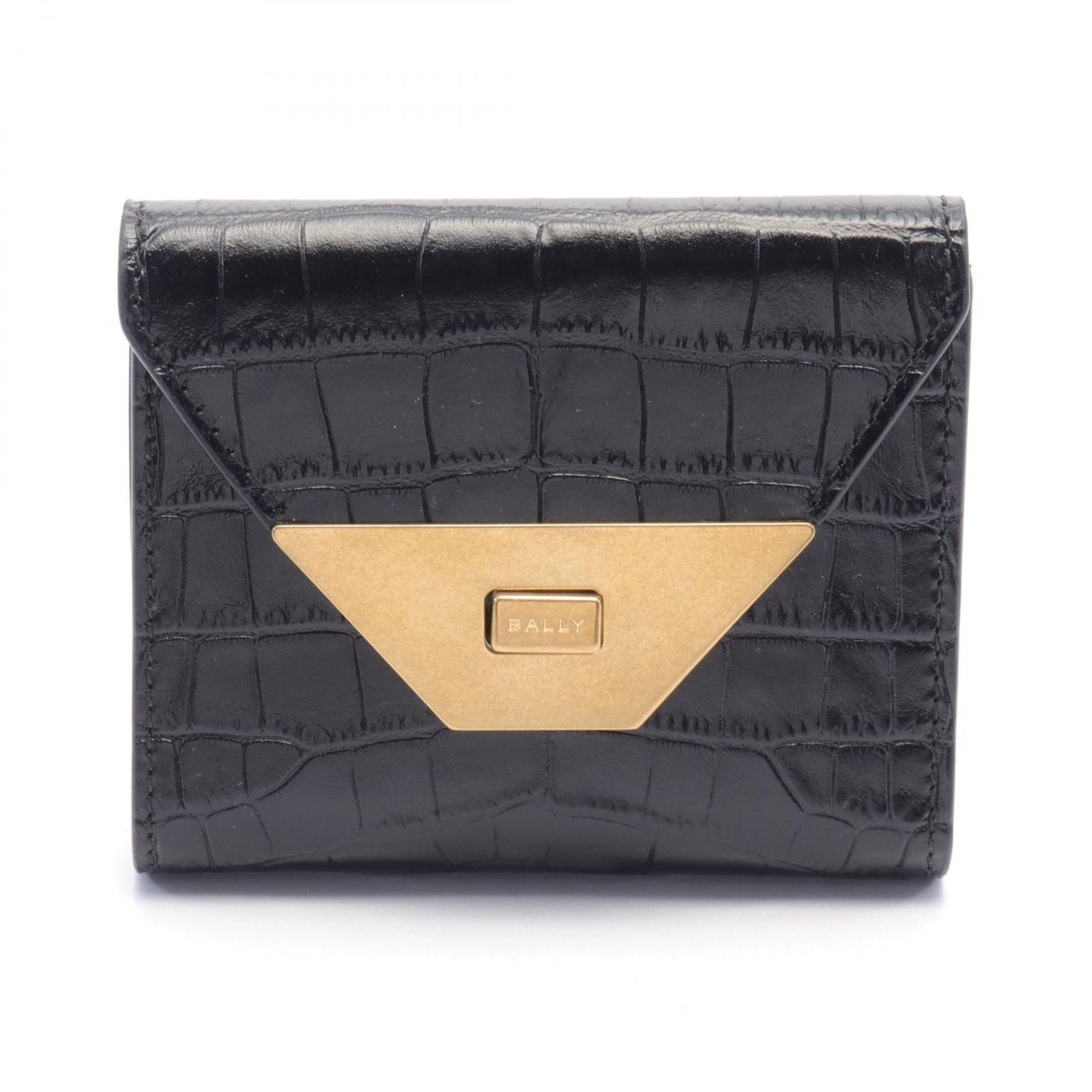 BALLY TILT COMPACT 三つ折り財布 型押しレザー BALLY TILT COMPACT 三つ折り財布 型押しレザー