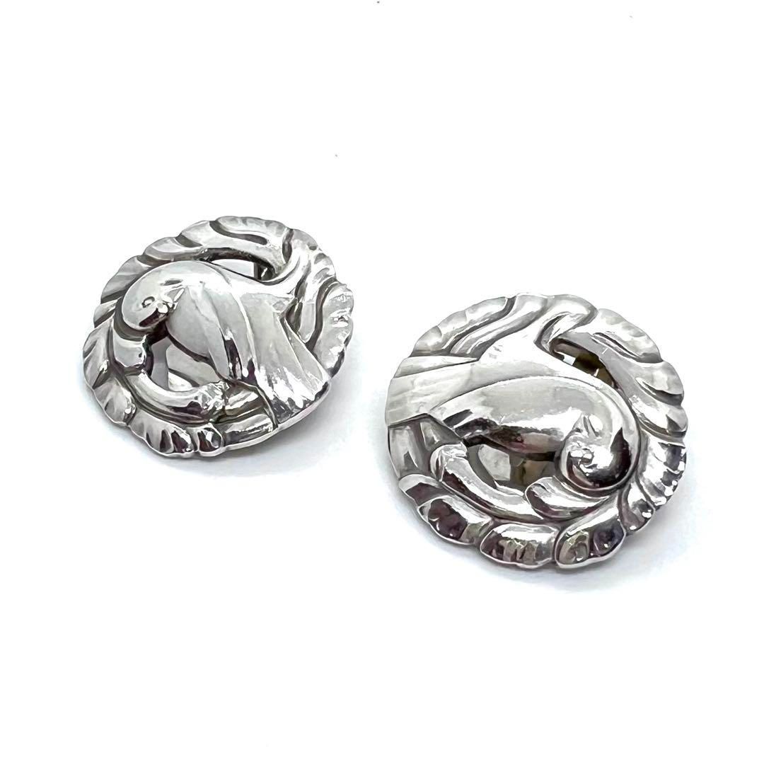 美品☆GEORG JENSEN ジョージ ジェンセン イヤリング 66 鳥