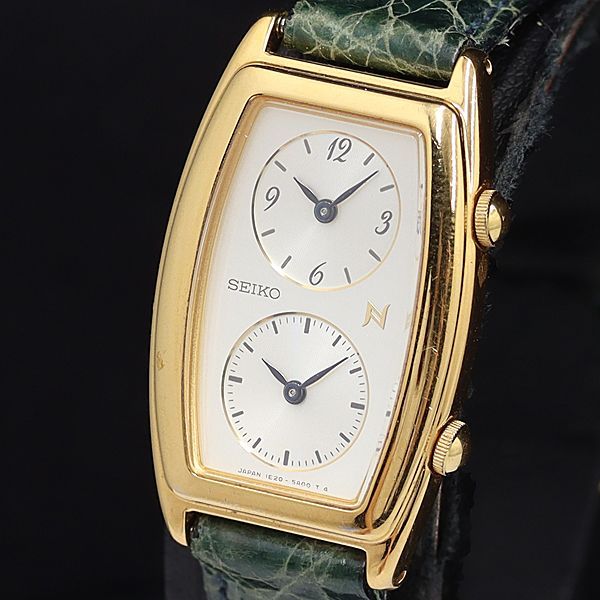 セイコー ノイエ 1E20-3A00 QZ シルバー文字盤 ダブルフェイス
