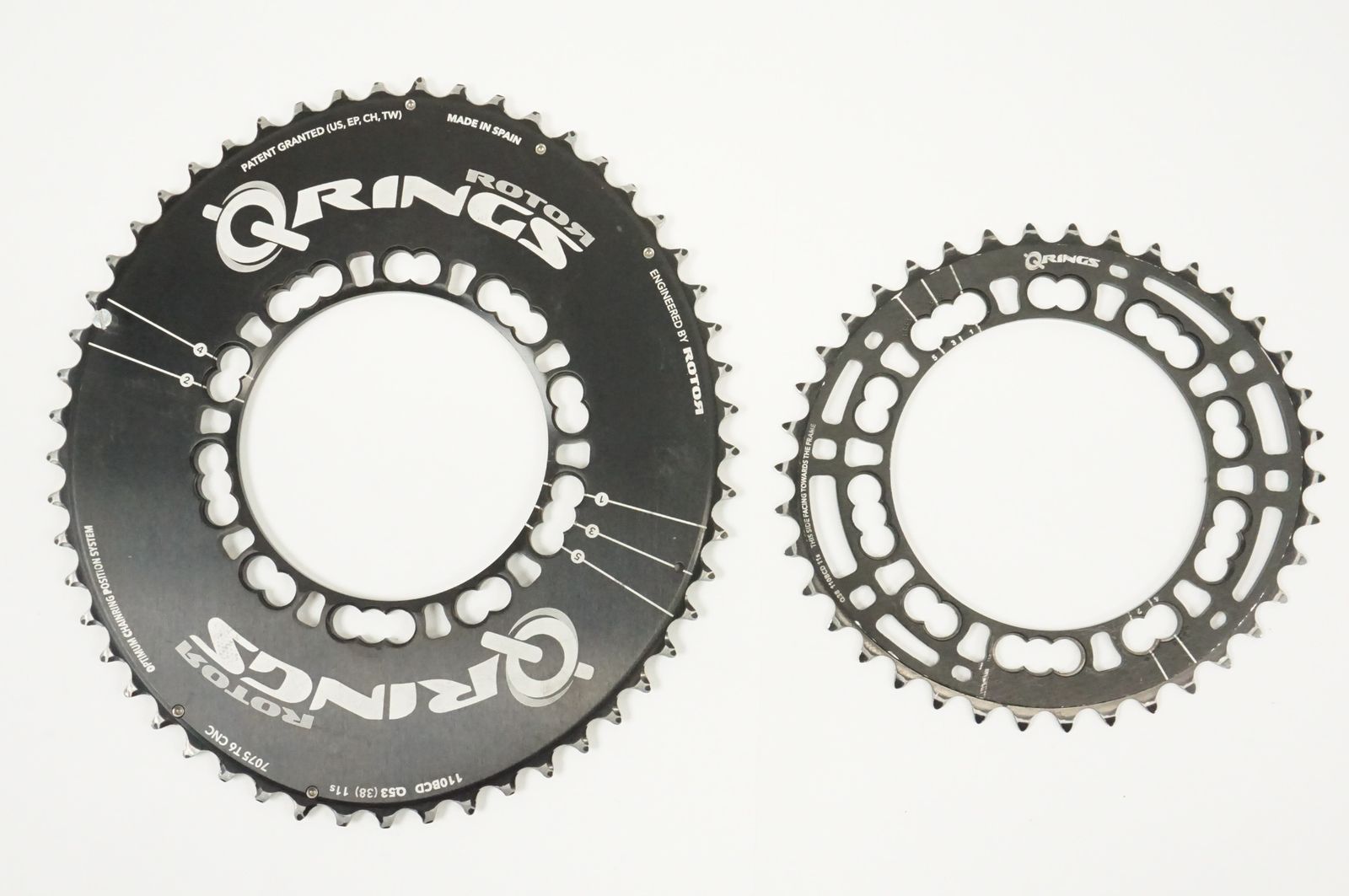 ROTOR ローター QRINGS QARBON 53⁄38T BCD 110mm 5ARM 楕円チェーンリング