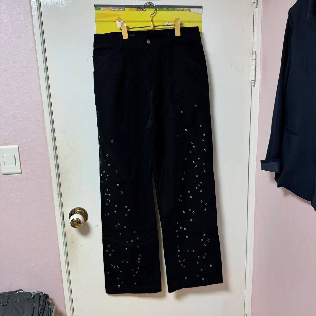 ZARA x Andersson Bell リラックスド フィット スタデッド パンツ ブラック 40サイズ