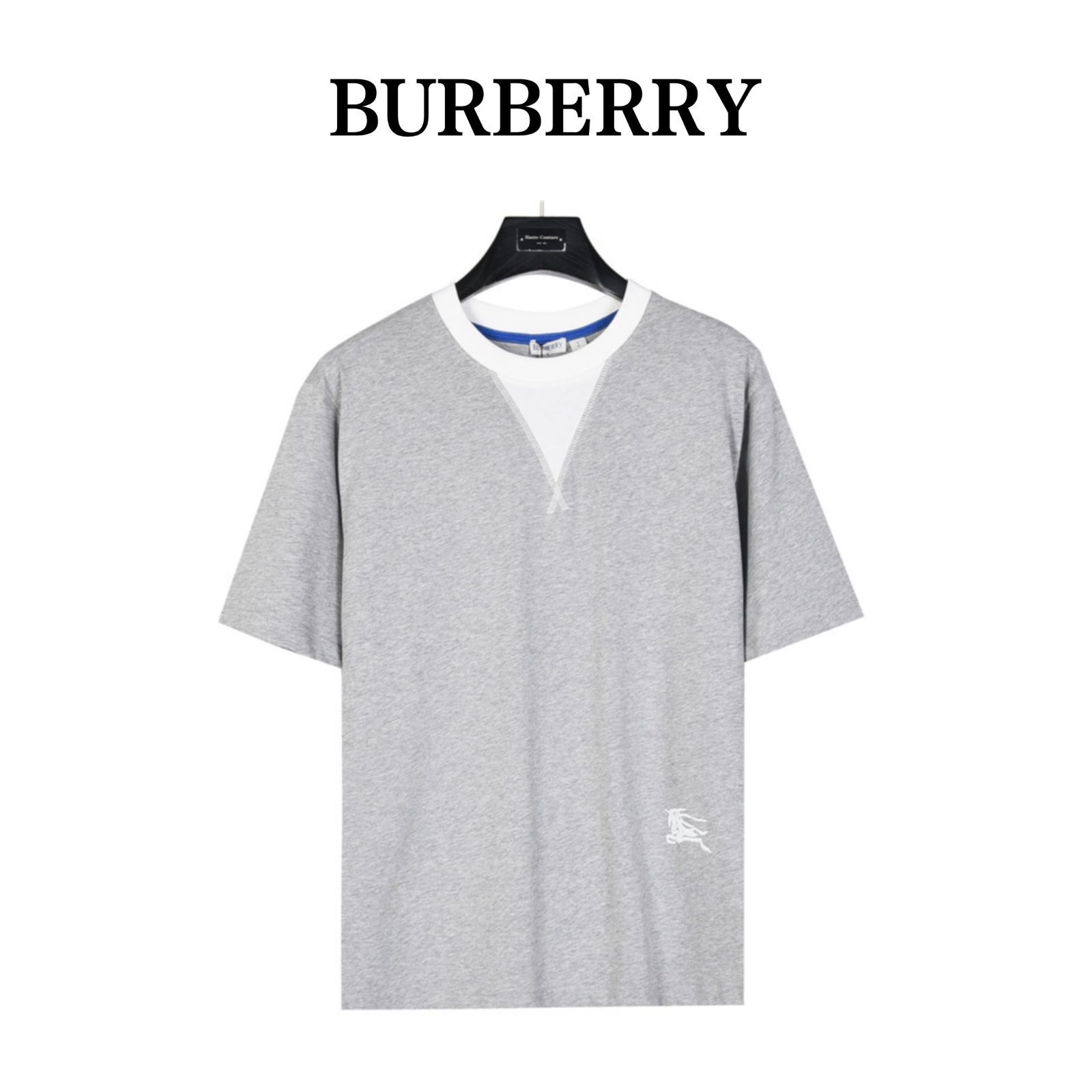 今日 Burberry V ネック フェイクツーピース T シャツ