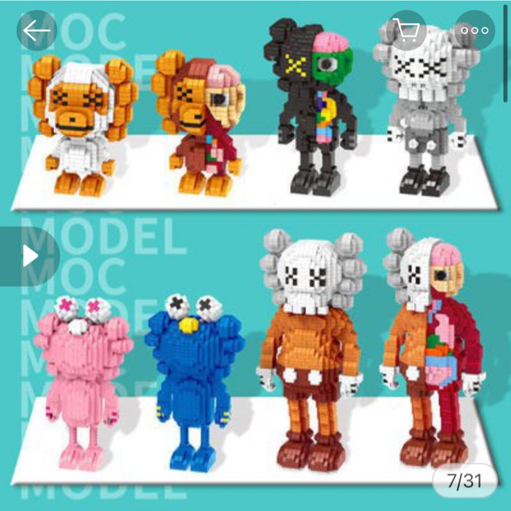 ナノブロック 互換 カウズ レゴ 人間 ピンク 大 KAWS - メルカリ