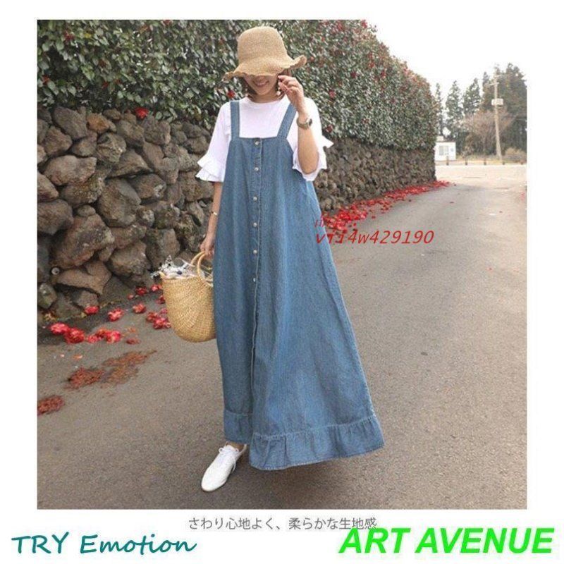 送料無料・返品無料。 デニムワンピース レディース ジャンパースカート ノースリーブ ワンピース ロングワンピース マキシワンピース デニム フロントボタン 春 vii4w429190