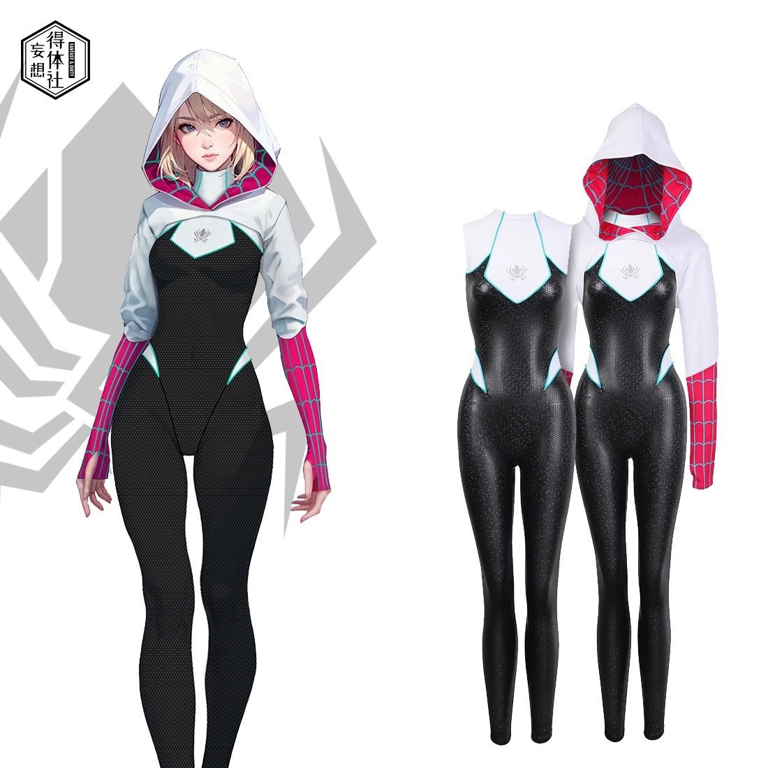 得体社 PUレーサー スパイダーウーマン風 コスプレ衣装 得体社 PUレーサー スパイダーウーマン風 コスプレ衣装