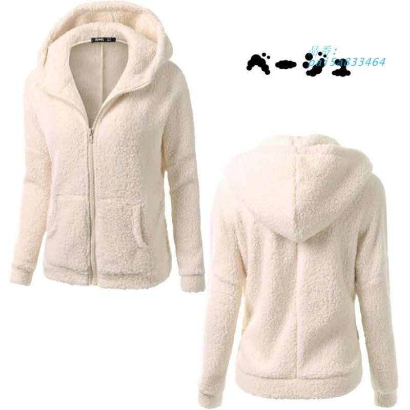  フボア ジップアップ 長袖 フード付き アウター 上着 単色 ソリッド防寒 カジュアル シンプル モコモコ 無地 レディース pai 5 a 833464 パーカー トップス