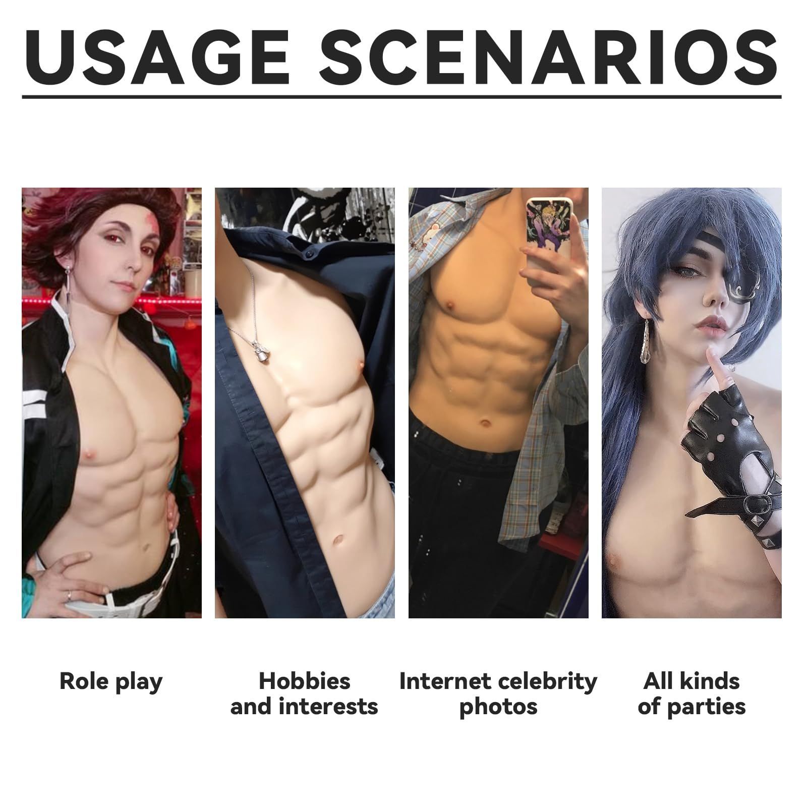 人気商品】偽筋肉 コスプレ コスプレ 筋肉服 偽腹筋 シリコンスーツ