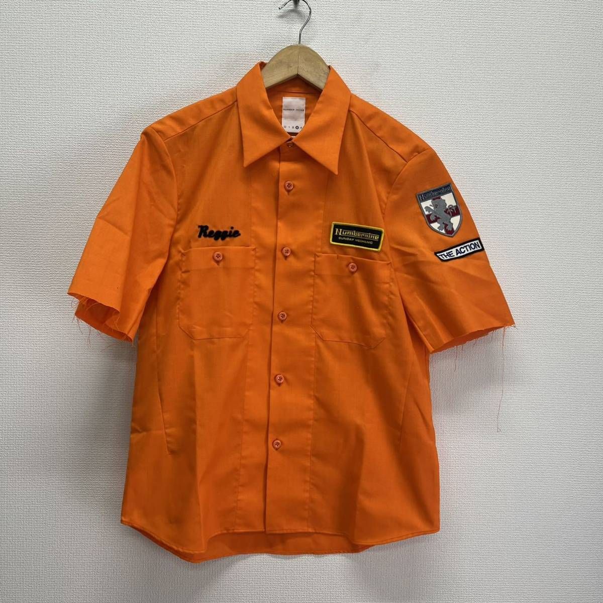 美品 number nine ナンバーナイン 初期 メカニックシャツ 初期ナンバーナイン ライオンワッペン付 メカニックシャツ