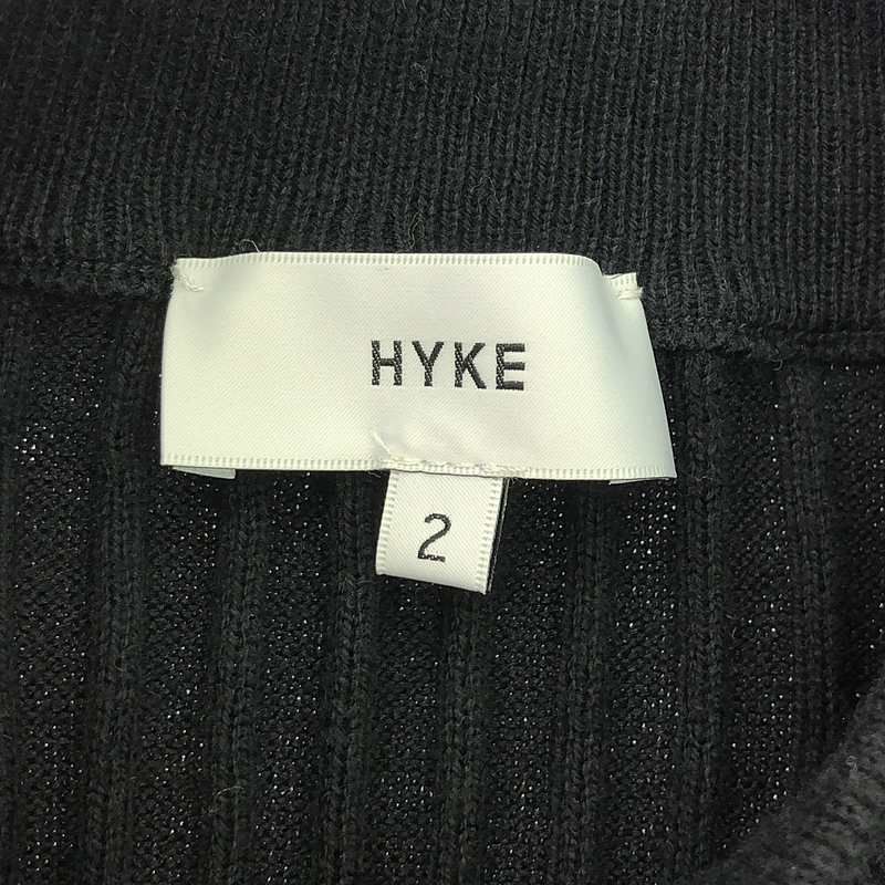 HYKE / ハイク | クルーネック リブニット | 2 | ブラック