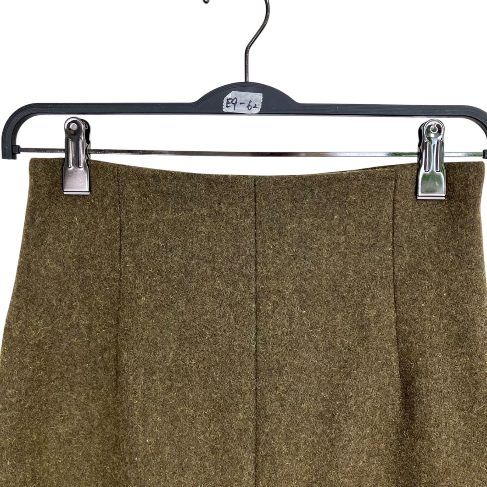Whim Gazette メルトンスリットスカート 36 カーキ 緑 ウィムガゼット ウール タイト ロングスカート WGZ1042301A0003 GULLKHAN_COM