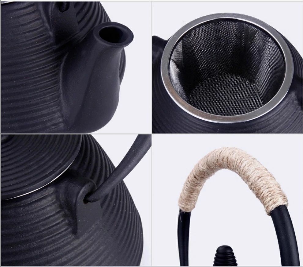 鉄瓶 南部鉄器 1000ml 提梁壺 急須 鉄やかん 鉄分補給 茶こし