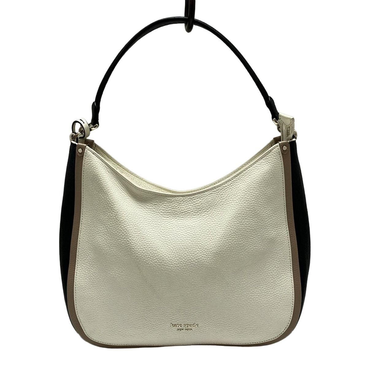 Kate spade ケイトスペード ショルダーバッグ - PXR00250 白×黒×ライトブラウン レザー