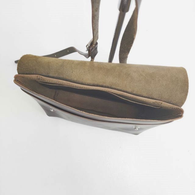 MHL. TOUGH LEATHER レザー ショルダーバッグ ブラウン レディース  