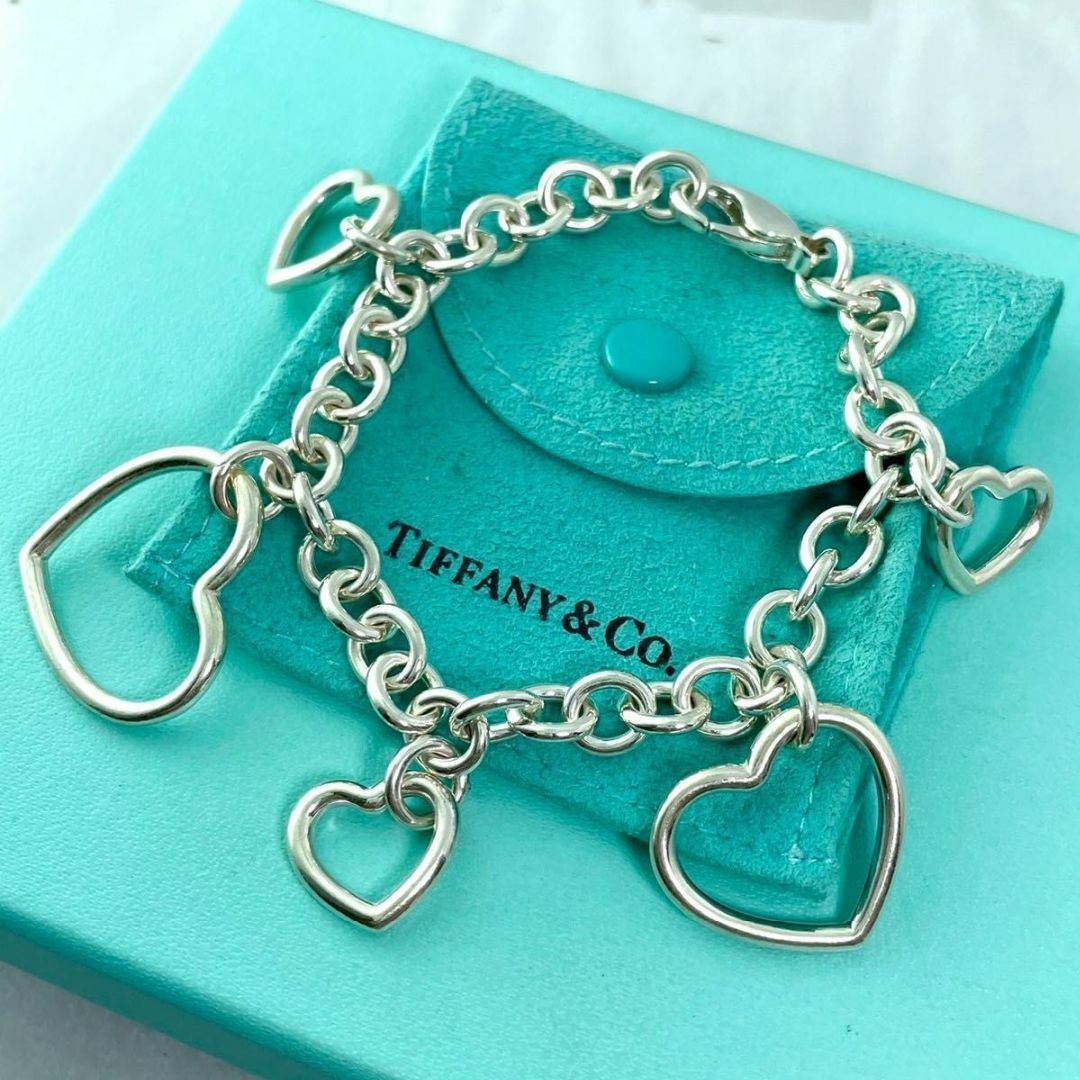 ティファニー マルチチャーム 5 オープンハート ブレスレット OF2fe