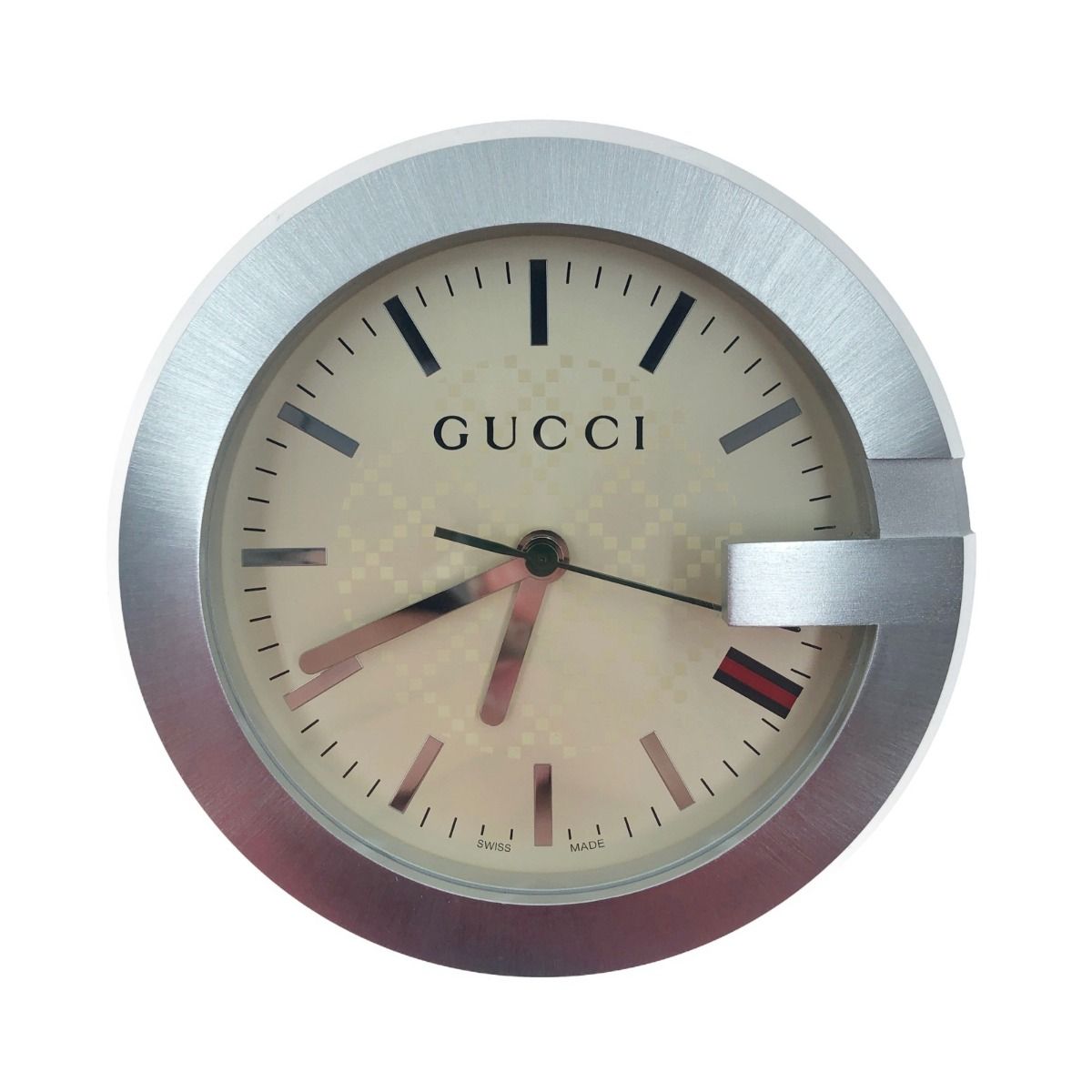 〇〇GUCCI グッチ Gマーク テーブルクロック YC210005 ブラウン