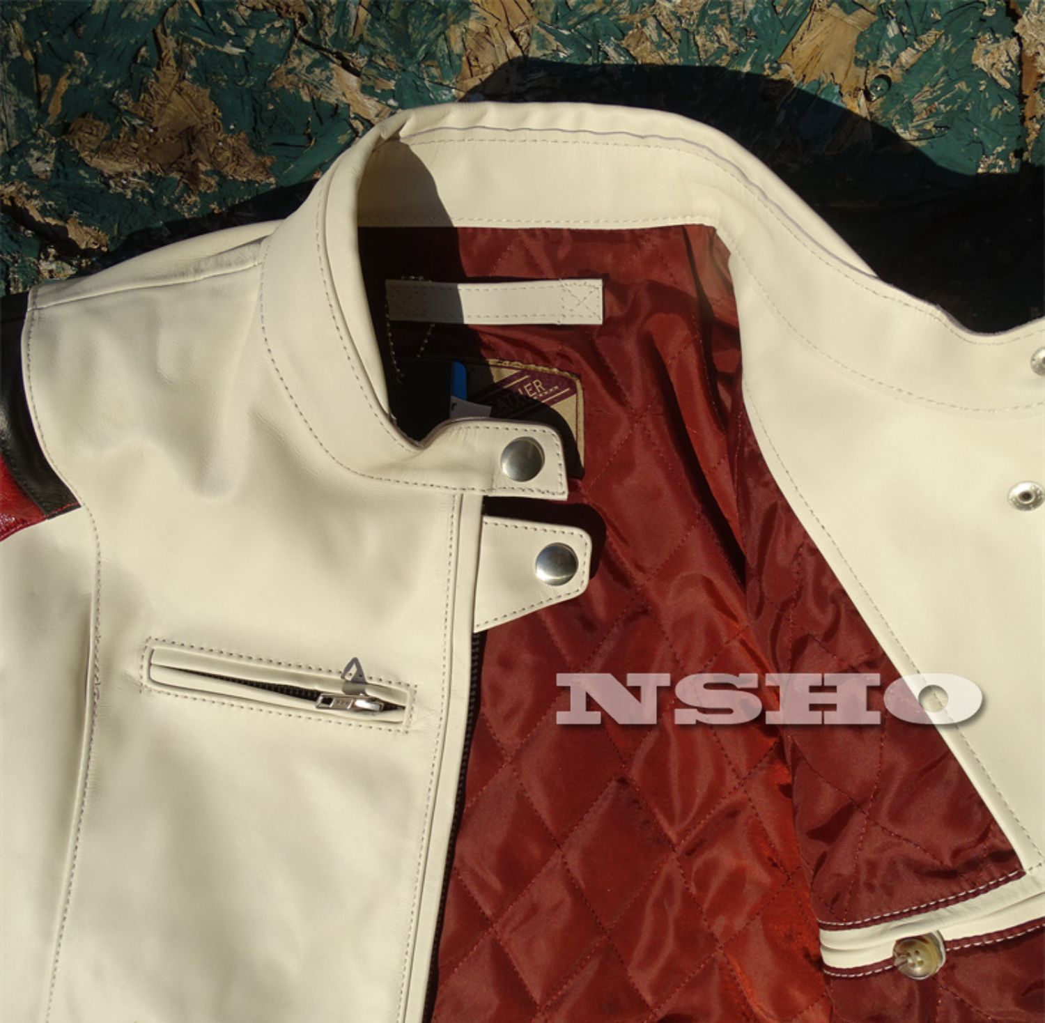 美品】 VANSON 【パンチング シングルライダースジャケット】L レザー  