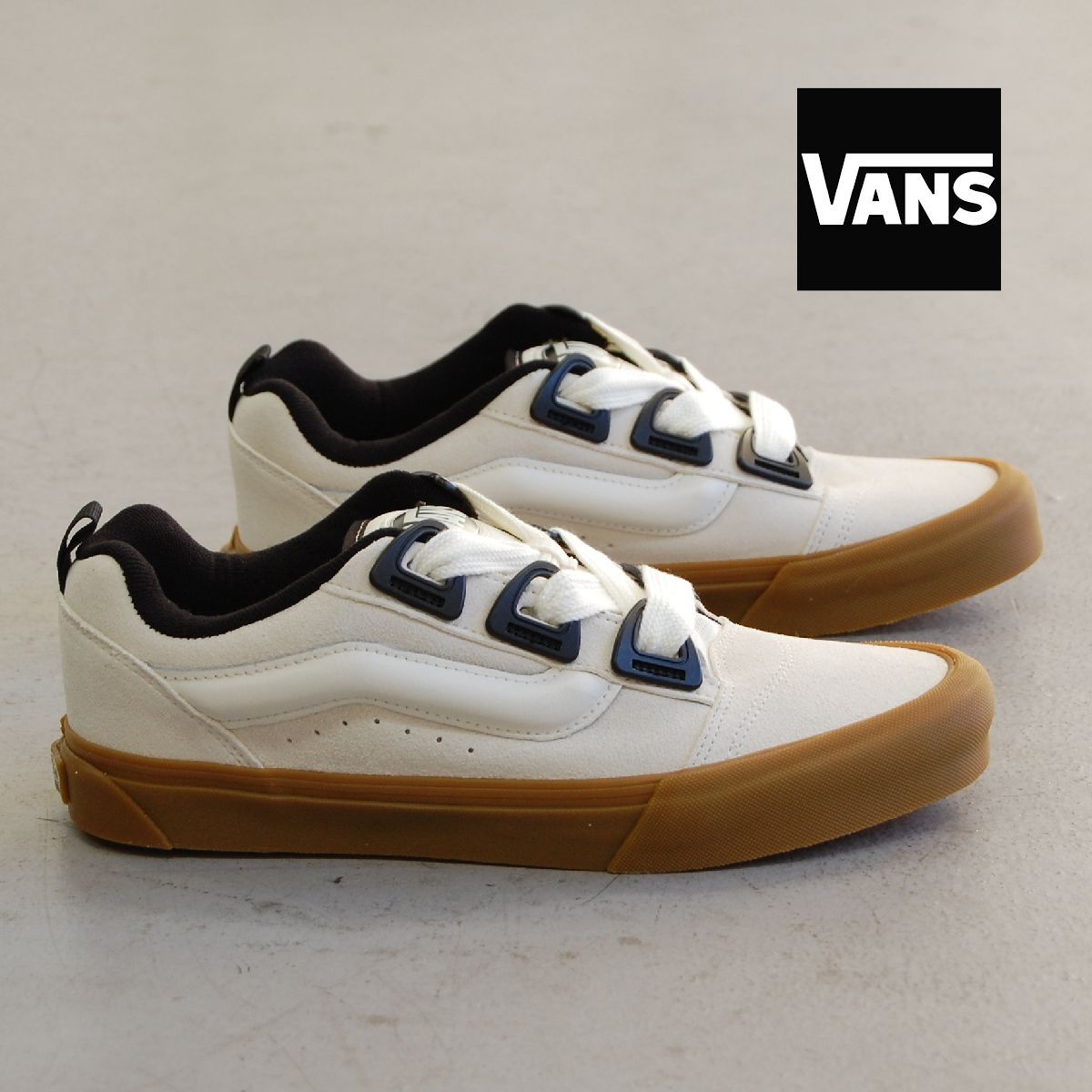 VANS Knu Skool DR Marshmallow White/Classic Gum バンズ ニュースクール Dリング オフ ホワイト  ベージュ スエード ロー アメリカ USA 企画 海外 限定 - メルカリ