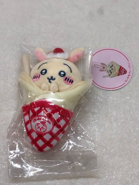 タグ付き★ちいかわ クレープくじ C賞 クレープになっちゃった!!マスコット ちいかわ ハチワレ うさぎ 3点セット【P2758-008】104 タグ付き☆ちいかわ クレープくじ C賞 クレープになっちゃった