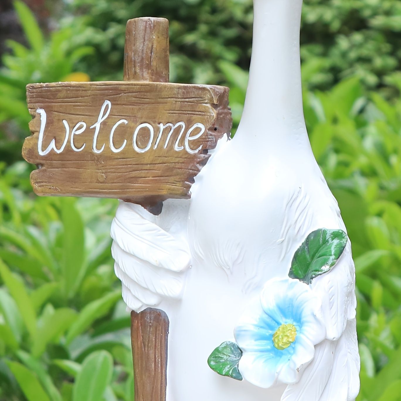 置物 オブジェ ガーデンオーナメント ウェルカムボードを持ったアヒル あひる ダック 屋外 屋内 室内 インテリア 玄関 リビング ダイニング 装飾 庭 ガーデニング 装飾 ガーデン 可愛い ギフト インテリア用品 贈り物 雑貨 STEELWINDOWSANDDOORS_COM