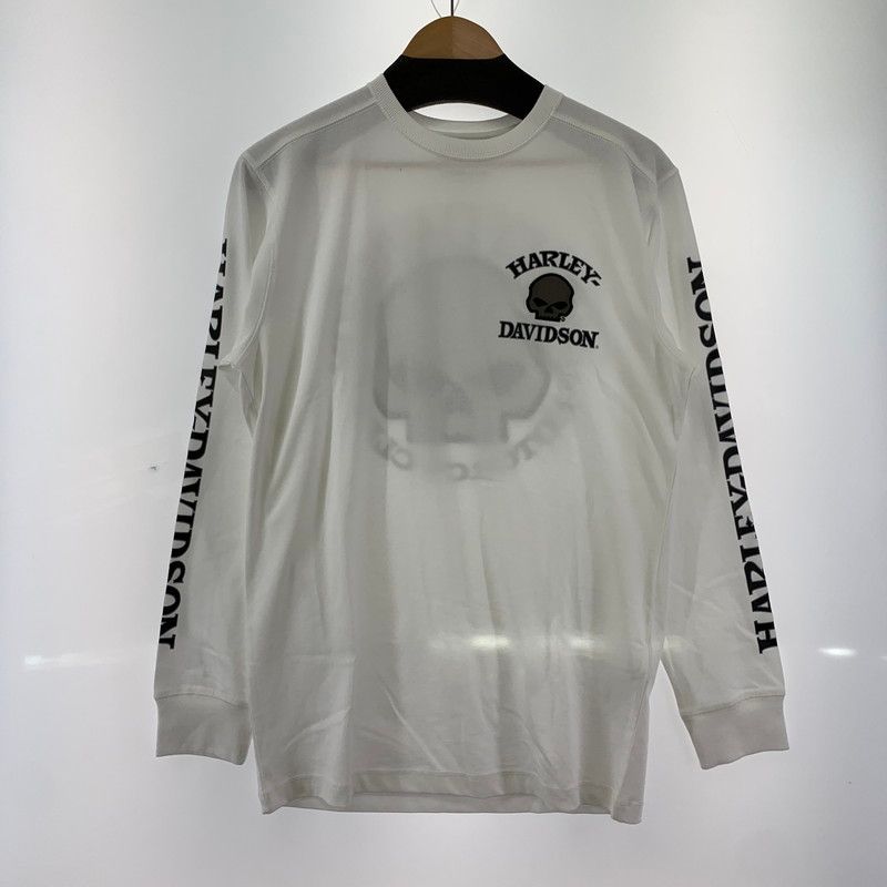 ハーレーダビットソン　インディアン　スウェット　ホワイト　M 中古品】 HARLEY-DAVIDSON SKULL LONG SLEEVE TEE ハーレー