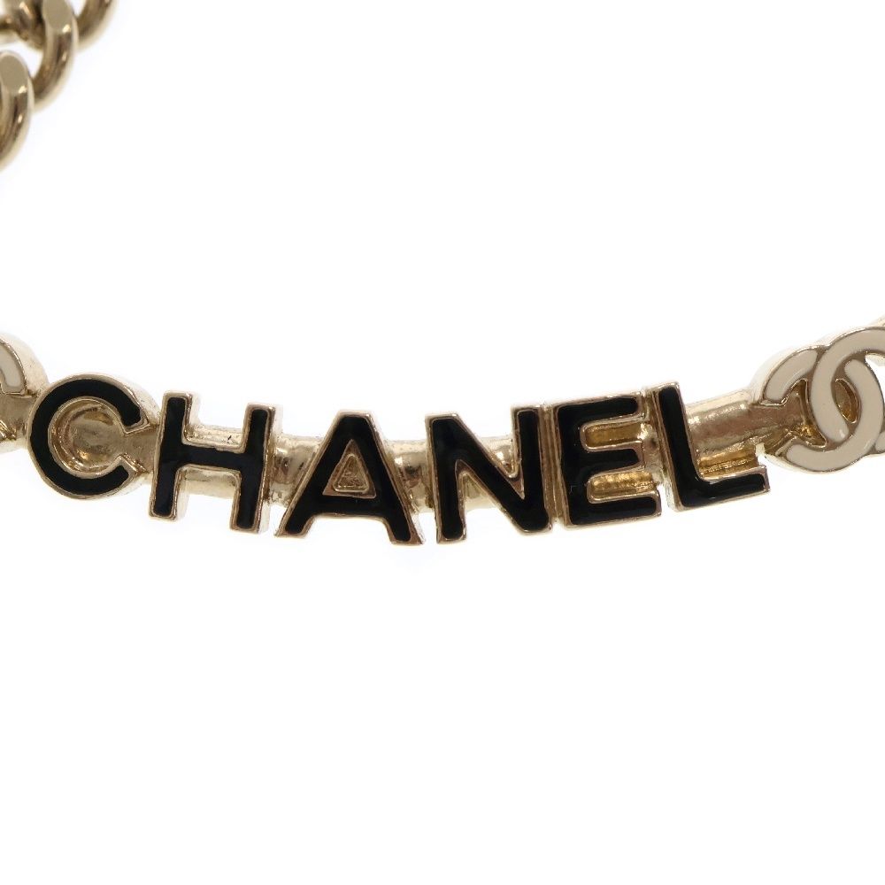 CHANEL (シャネル) B22S ロゴプレート チェーンチョーカー ネックレス 