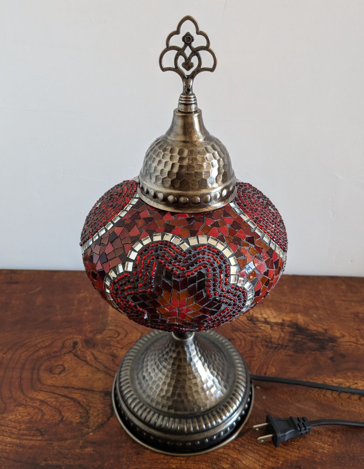 NEW＊トルコ製ハンドメイド モザイクランプ（レッド）
