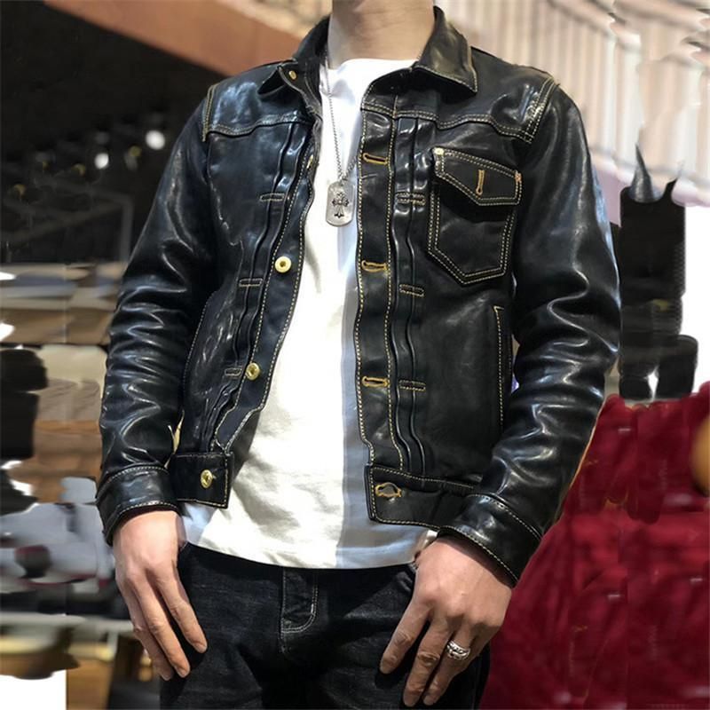 馬皮革ジャンレザージャケット