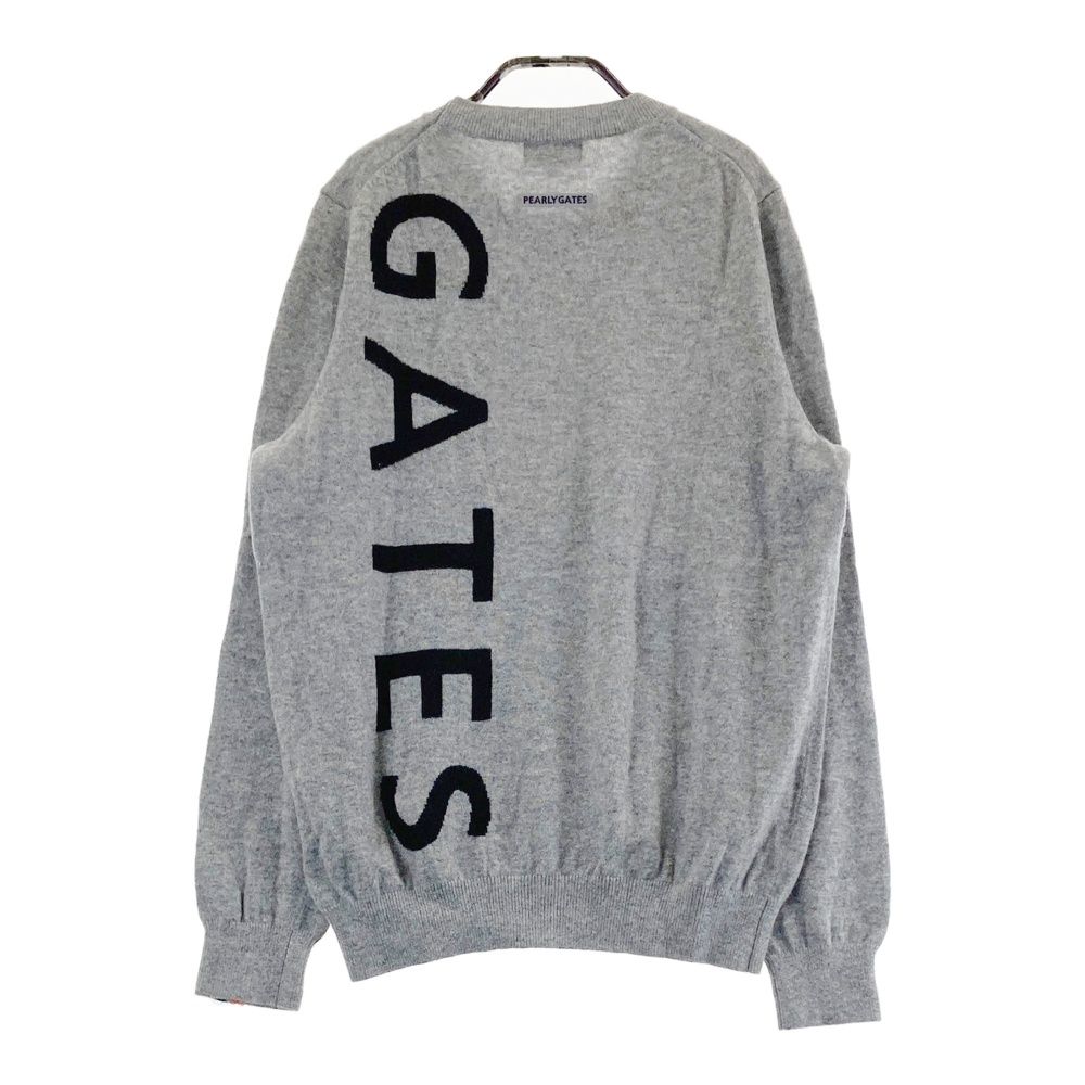 サイズ：5 PEARLY GATES パーリーゲイツ  カシミヤ ニットセーター  グレー系 [240101468868] ゴルフウェア メンズ ストスト サイズ：5 PEARLY GATES パーリーゲイツ カシミヤ ニット