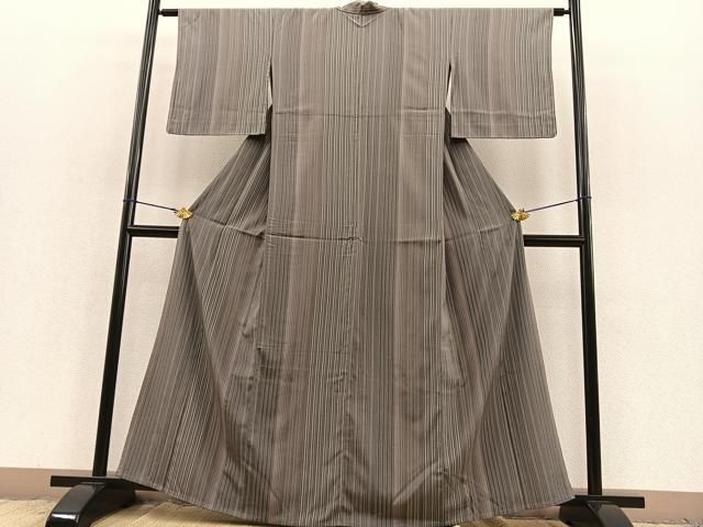 平和屋着物○上質な色無地 霞地紋 桑染色 正絹 逸品 CAAU9686vf