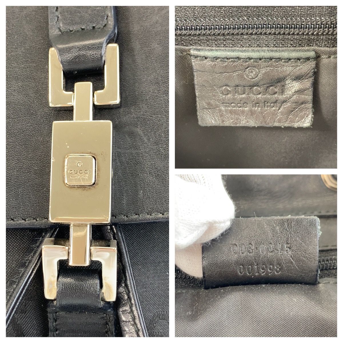 美品 GUCCI グッチ ジャッキー GG柄 ブラック 黒 シルバー金具