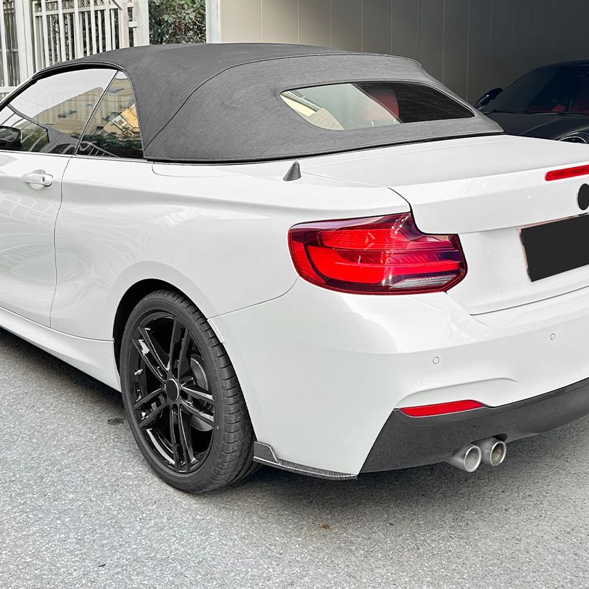 BMW 2シリーズ F22 F23 M Sport 2015-2019 リアバンパーコーナー 風刀 カバー 外装カスタム ABS製 ピアノブラック カーボン調