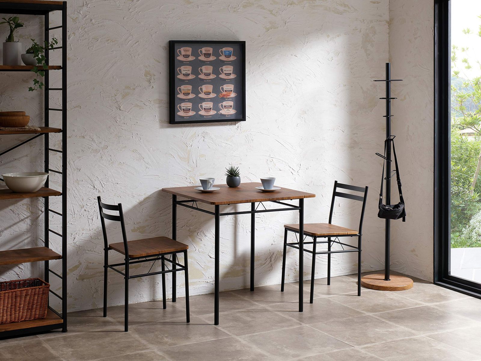 商品 長方形 2人掛け シンプル チェア ブラウン テーブル DS-V70 BR ダイニング3点セット