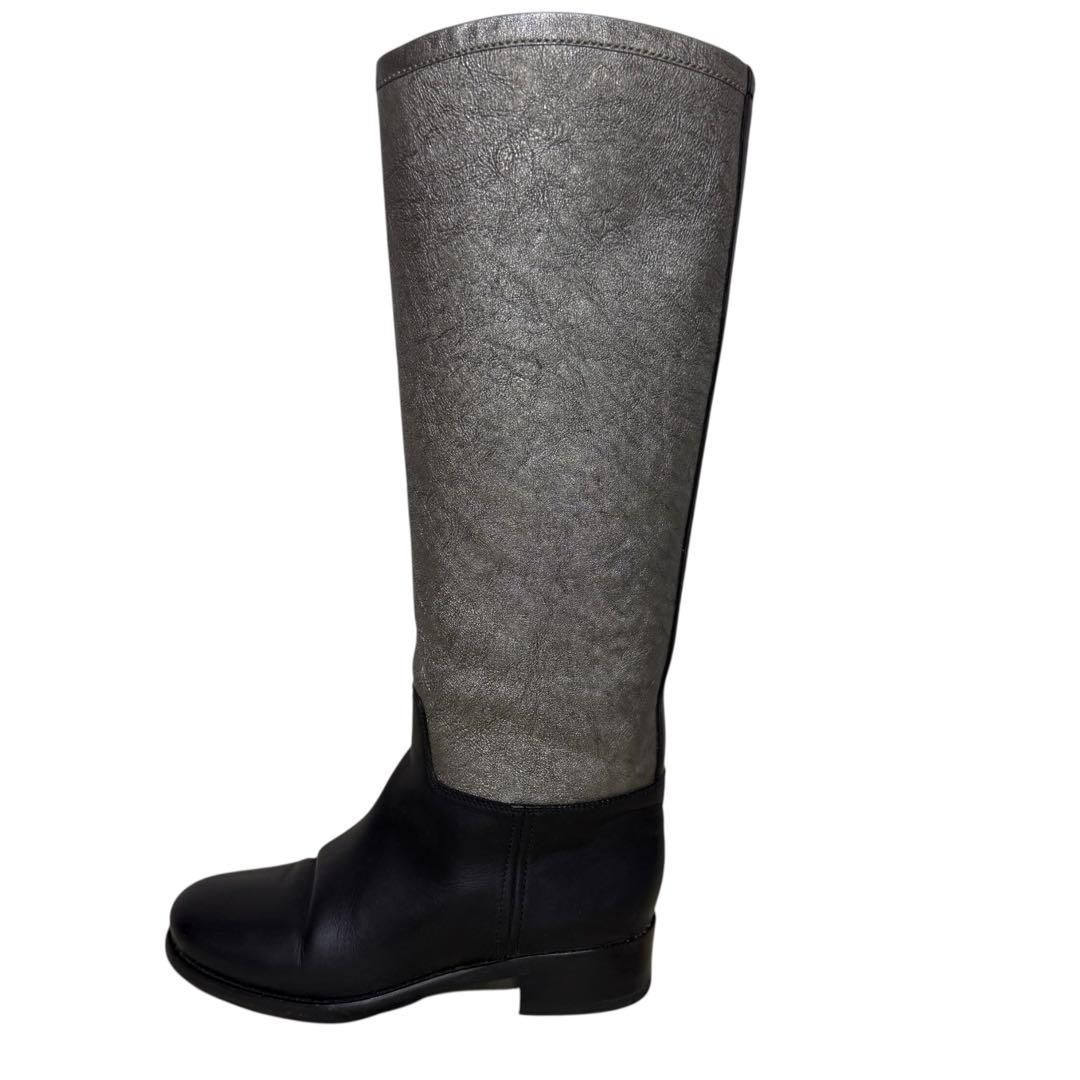 CHANEL シャネル ブーツ シルバー CCロゴ 36