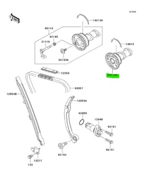 品数豊富。 カワサキ KX250F インテークカムシャフト Camshaft Comp Intake 49118-0066 KAWASAKI 純正 Genuine JDM ♥ メーカー純正品