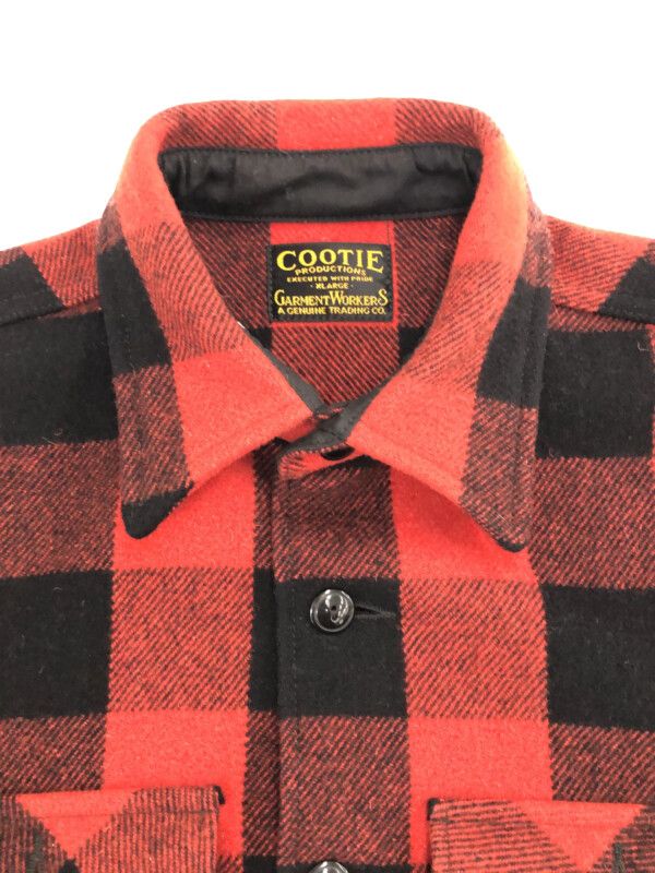 COOTIE クーティ 12AW Wool Check Cruiser Jacket ウールチェックジャケット レッド XL