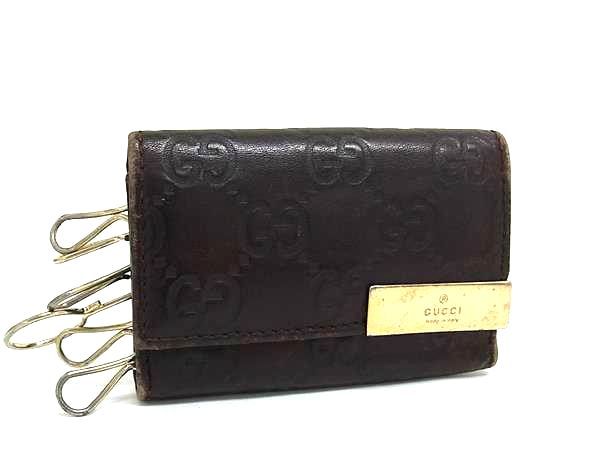 GUCCIグッチキーケース６連シマレザーGG柄⭐︎ダークブラウン〜7/31迄 GUCCI グッチ グッチシマ GG柄 レザー 6連 キーケース 鍵入れ