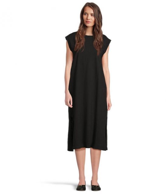 【送料無料】 モッドドック レディース ワンピース トップス Cap Sleeve Column Dress with Side Slits Black