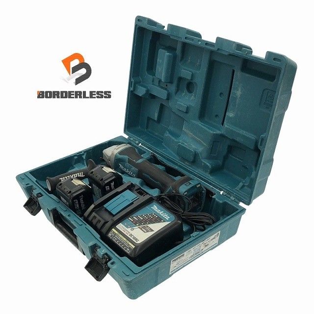 品 makita マキタ 18V 125mm 充電式ディスクグラインダー GA518DRGX バッテリー2個 18V 6.0Ah 充電器 ケース付 研磨 研削 116697