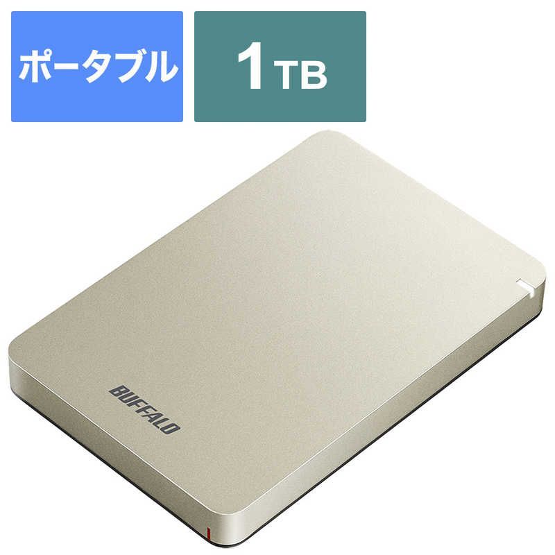 未開梱 BUFFALO 外付けＨＤＤ ゴールド ポータブル型 １ＴＢ HD-PGF1.0U3-GLA