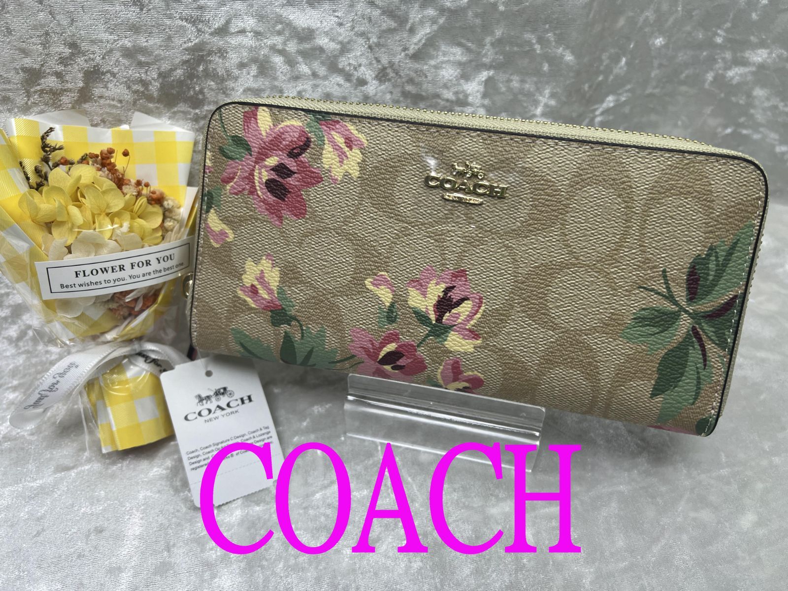 コーチ COACH 財布 長財布 シグネチャー フローラル リリィ プリント 