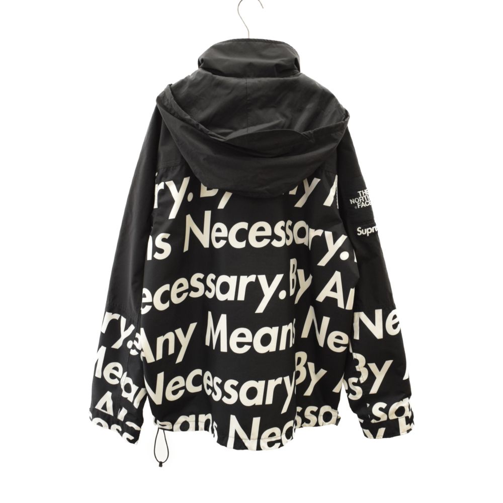 Supreme × THE NORTH FACE / 15AW/By Any Means Pllover/マウンテンパーカ/M/ナイロン/BLK/総柄 SUPREME (シュプリーム) ×THE NORTH FACE 15AW By Any Means Necessary