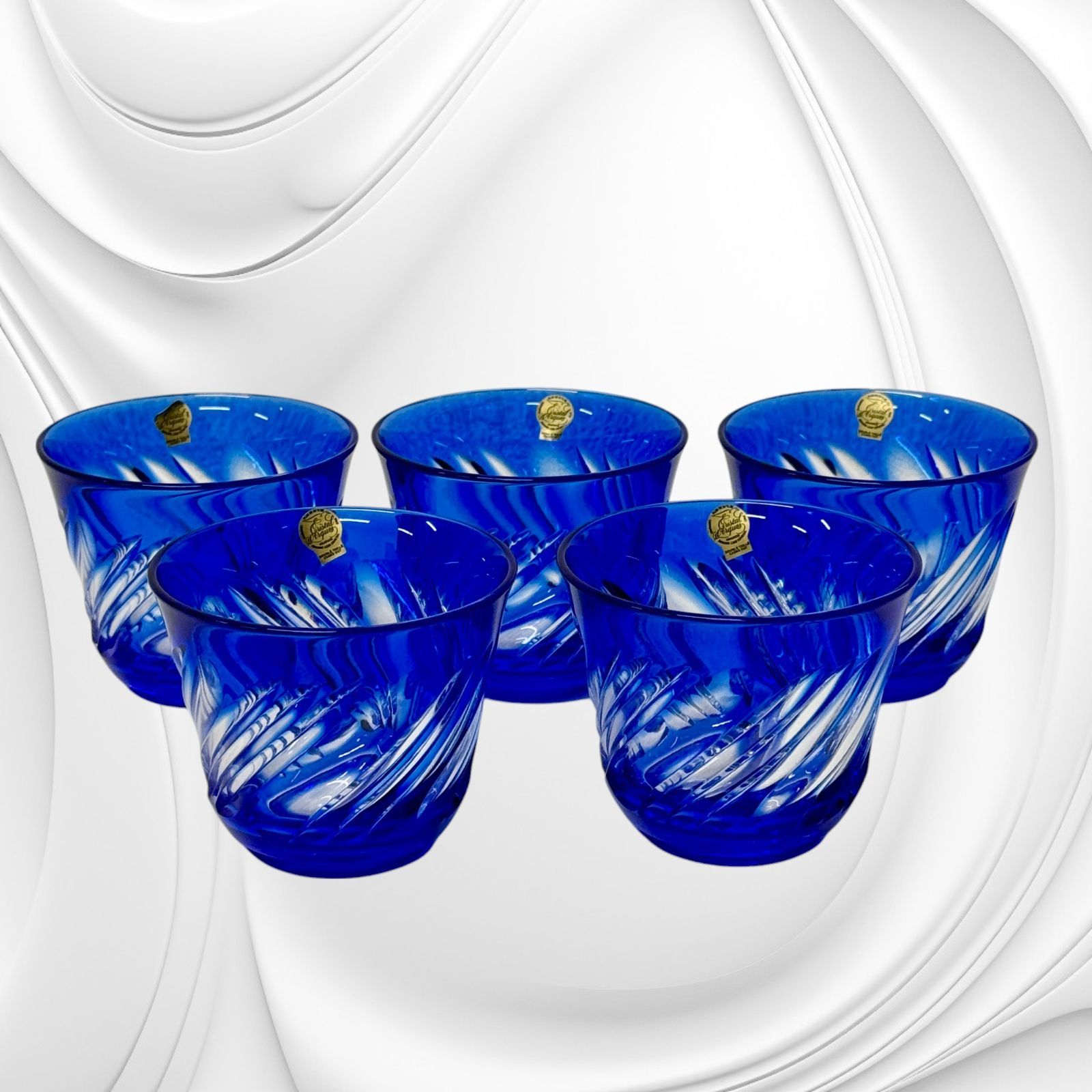 未使用　クリスタル•ダルク　色被切子　ボウル　鉢　　カメイガラス クリスタル・ダルク 色被切子 未使用 クリスタル•ダルク 色被切子