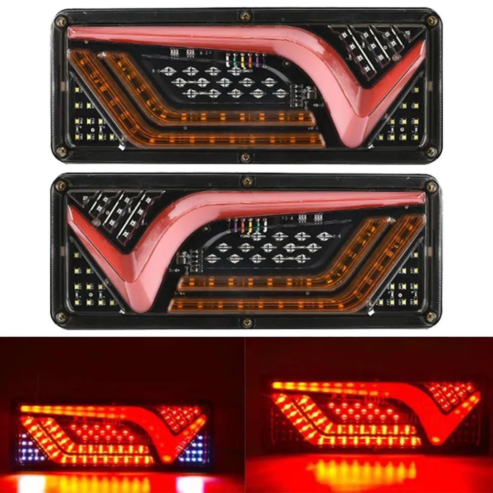 トラック LED テールランプ 24V 薄型 シーケンシャル 流れる V字 汎用