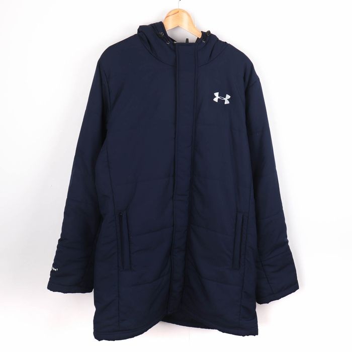 アンダーアーマー ベンチコート ロングコート 中綿 アウター スポーツウェア 大きいサイズ メンズ XXLサイズ ネイビー UNDER ARMOUR  【中古】 - メルカリ